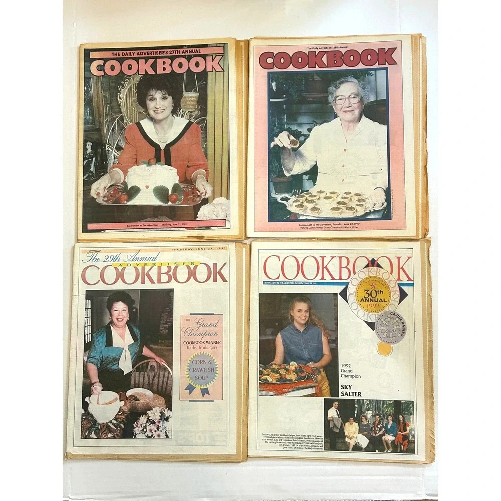 Vtg Daily Advertiser Annual Cookbooks Lafayette Louisiana Cajun Recipes 1985-96